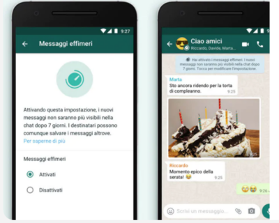 WhatsApp, come attivare messaggi che si cancellano in automatico