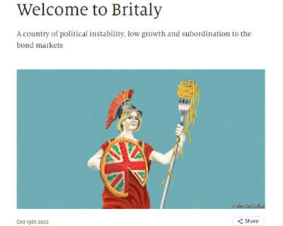 Britaly, The Economist ci sfotte: ma stanno peggio di noi