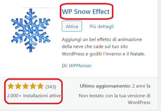 plugin wordpress effetto neve che cade
