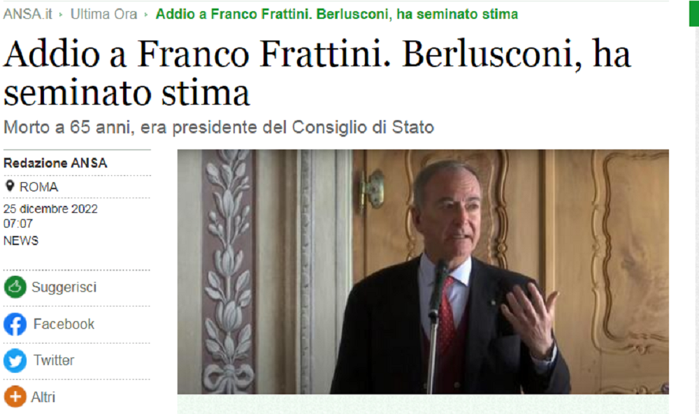 Morto Franco Frattini, il Ministro degli esteri trasparente