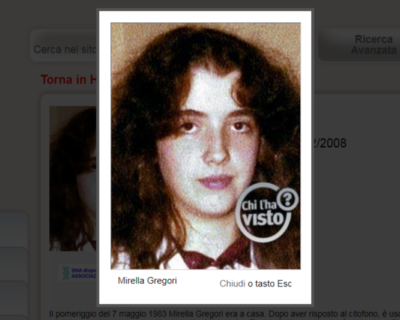 Mirella Gregori, chi è la ragazza scomparsa prima di Emanuela Orlandi