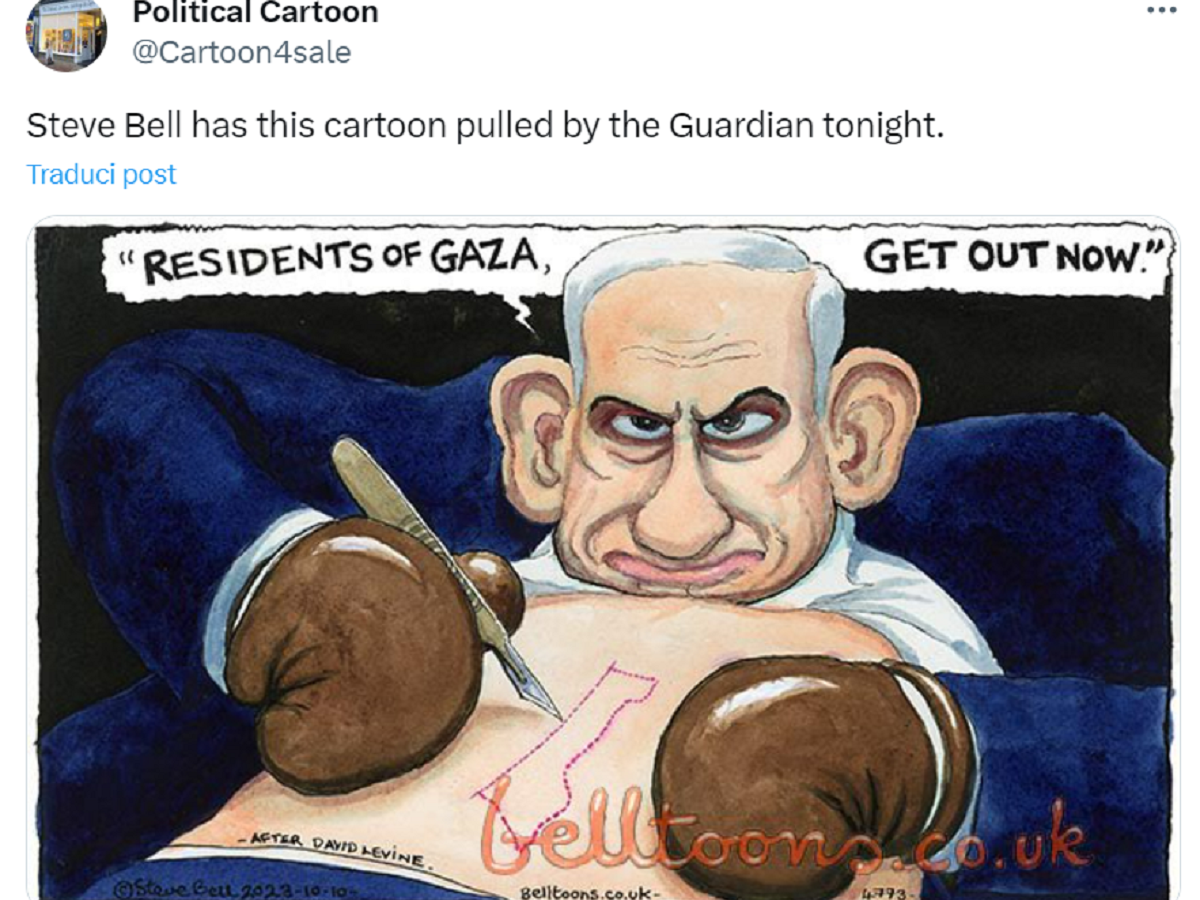 Licenziato dopo 40 anni per una vignetta su Netanyahu: tira una brutta aria